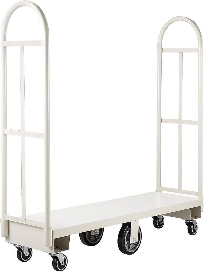 VEVOR 2000LBS Heavy-Duty U-Boat Cart, Platform Truck Dolly with 6 Wheels & Dual Detachable Handles, Heavy Duty Steel Utility Cart for Warehouse/Manufacturing Plant/Logistics Center/Job Site