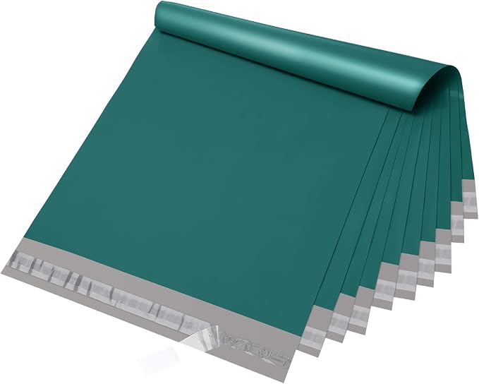 Fuxury Poly Mailers 12x15.5 100 Pcs, Waterproof Shipping Bags for Clothing | Forest Green,Strong Adhesive Shipping Envelopes for Small Business, Self Seal Mailers Poly Bags Mailing Envelopes