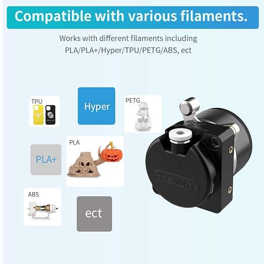 Creality Official Upgrade K1 SE/K1C Extruder with Motor, 50N Strong Extrusion Force & Dual Gear Design Provide Smooth and Precise Feeding，OEM Replacement Parts