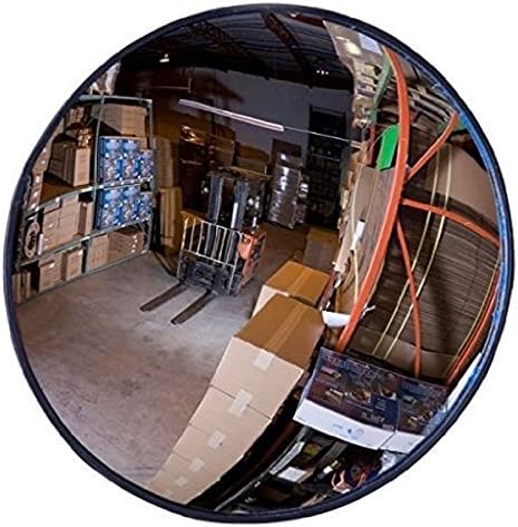 18” Acrylic Scratch Resistant Outdoor Convex Mirror With Plastic Back, Round Outdoor Security Mirror for Garage Blind Spot, Store Safety, Warehouse View, and More, Mirror for Personal or Office Use