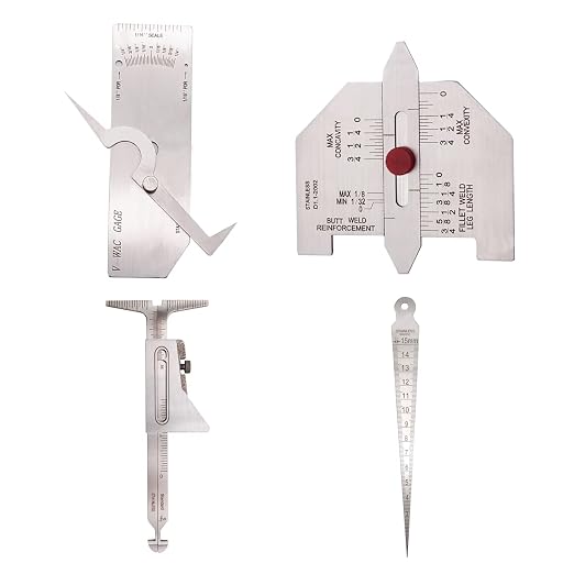 Weld Gauge Set Includes Hi-Lo Gauge and Taper Gauge and Porosity Undercuts Checking Gauge and Convexity Concavity Welding Gauge Imperial