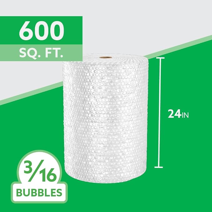 UPSable Bubble Cushion Roll 3/16" Small Bubble – 24" x 300 Ft Protective Packaging for Ecommerce, Commercial Shipping & Small Business Use – 1 Roll