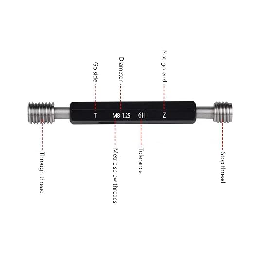 Tools Thread Plug Gauge M8*1.25 6H, Double Ends Thread Plug Gage Unified Thread Gage 1pcs