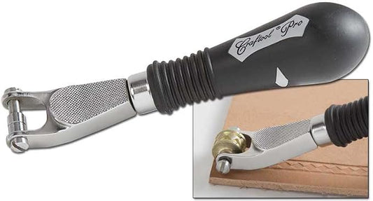 Tandy Leather Craftool Embossing Hand Tool - Durable Leather Pattern Rolling Tool for Clean Decorative Borders - Works with Craftool Embossing Large and Small Wheels - Stainless Steel