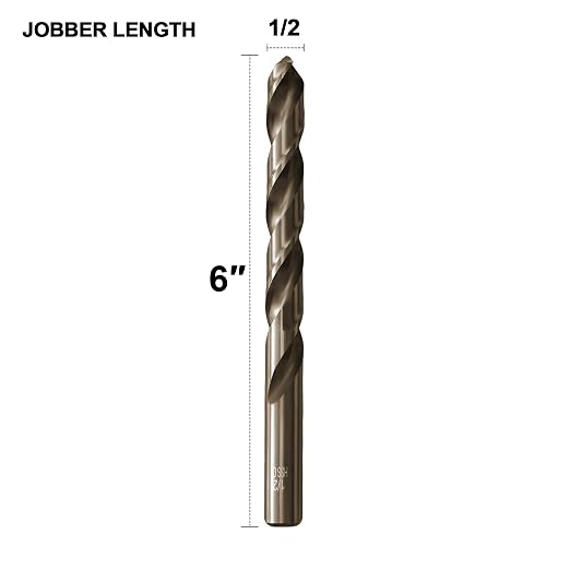 1/2 inch Cobalt Drill Bit for Metal and Hard Steel(2pcs),M35 High Speed Steel Twist Jobber Metal Drill Bits,with Index Storage Case