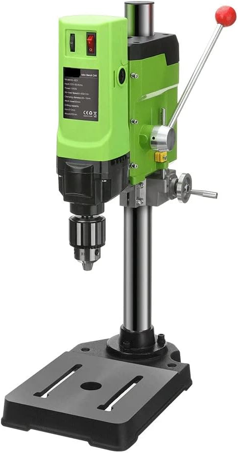 Bench Drill Stand 1200W, infinitely variable speed Mini Drill Press Machine with Cast Iron Base, 0-950RPM, for DIY, Woodworking, Metal, Jewelry Making