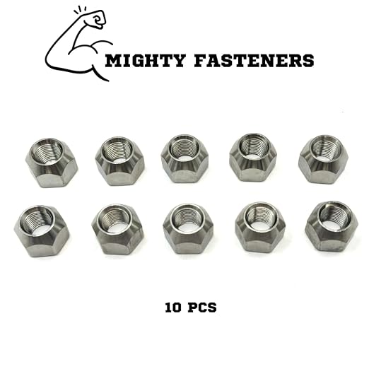 MIGHTY FASTENERS 304 Stainless Steel Open Cone Wheel Nuts, 9/16"-18 Thread, Ideal for Trailers and RVs, Corrosion Resistant, 10-Pack