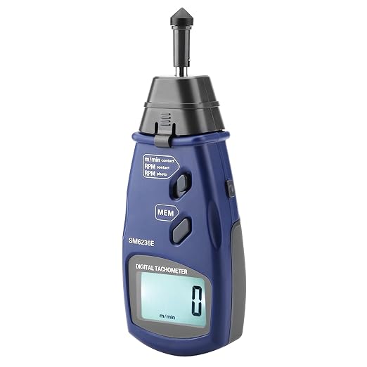 Digital Tachometer DT6236E RPM Meter with Large Display, RPM Meter for Small Engines, 2.5 to 99999 RPM Chainsaw RPM Tachometer 5 Digits Tach LCD Rotation Gauge Meter 96 Data Logging