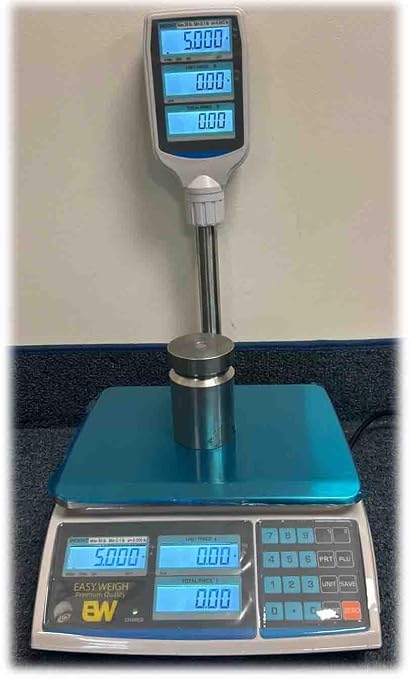 Aquos Digital Kitchen Scale Class III Legal for Trade Price Computing Scales Food & Retail Scale with LCD Backlit Display Tare Function & Stainless Steel Platform (Pole Display, 60Lbs)