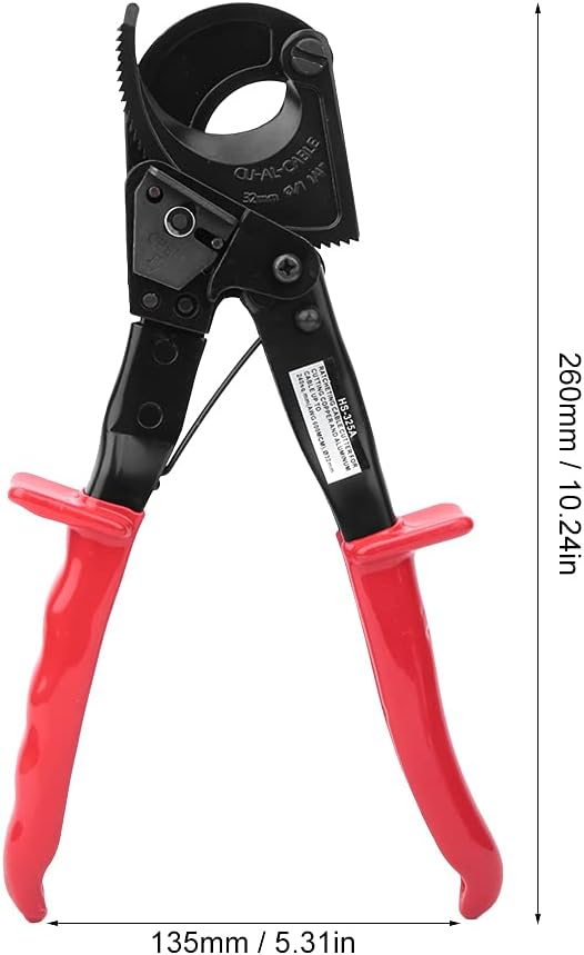 Astibym Cable Cutter Red Handle Ratchet Cable Cutter High Hardness for Solid Wire for Strand Wire(HS 325A),Bolt Cutters