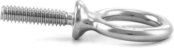QWORK Eye Bolt, 10 Pack 1/4" - 20 x 1" Marine Grade Stainless Steel Lifting Ring Threaded Eyebolts