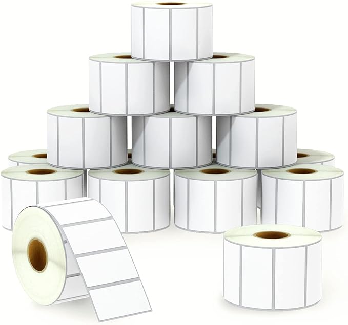 BETCKEY - 2" x 1" (51 mm x 25 mm) UPC Barcode & Address Labels Compatible with Zebra & Rollo Label Printer,Premium Adhesive & Perforated [16 Rolls, 20800 Labels]