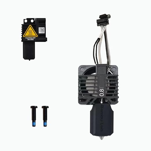 Bamboo Original P1P Hotend P1S Hardened Steel Hotend Kit Set with Fan, Complete Hot End Kit Assembly for Bambu LAB P1S,P1P 3D Printer (0.8MM)