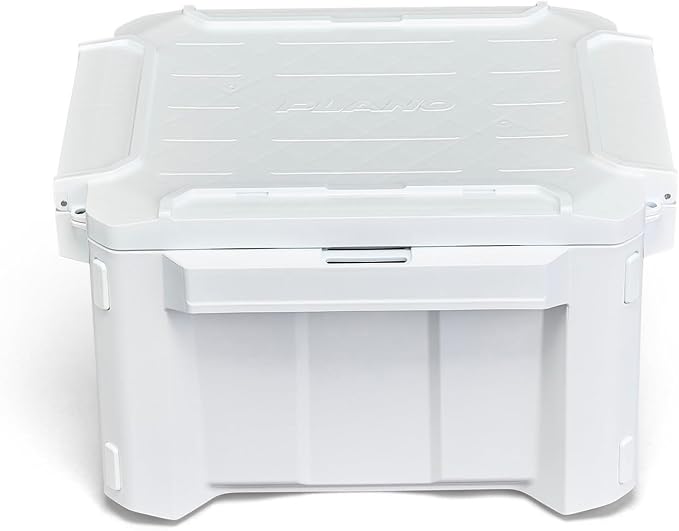 Plano GoNow Box, Waterproof Gear Storage, Heavy-Duty Outdoor Utility Container with Tray and Dividers for Tools and Accessories, Small, White