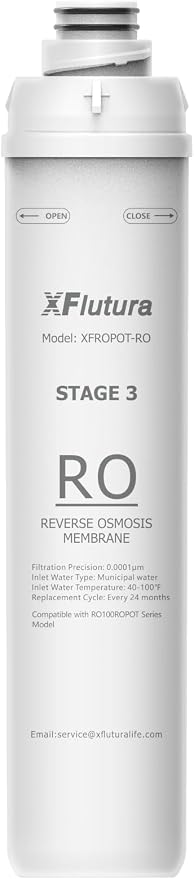 RO100ROPOT Series RO Fliter Replacement Cartridge Compatible with Bluevua RO100ROPOT, RO100ROPOTUV Series Water Filter, 2-Year Replacement Cartridge, 3rd Stage (1 Pack)