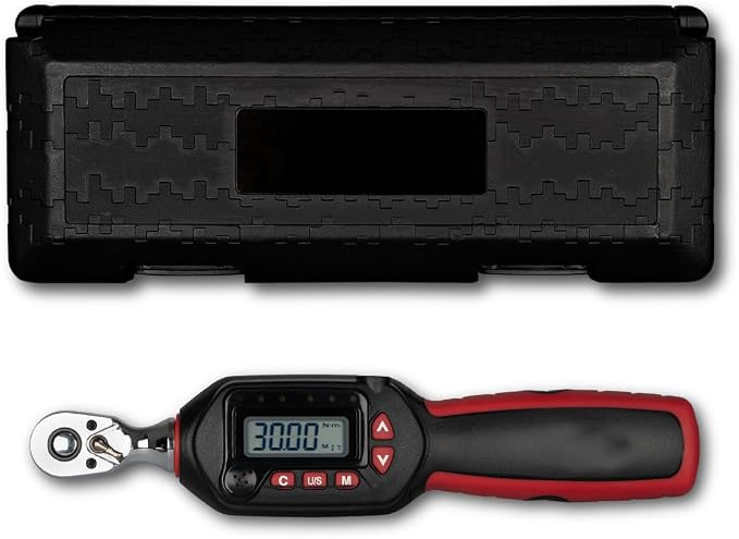 Tapha Tools 3/8 inch Digital Torque Wrench 1.11-22.12 ft-lbs (1.5-30 N-m) Torque Range, Accurate to ±2% Dual Direction, LED and Buzzer Notification, Preset Memory, ISO 6789, Calibrated (WP3N-T030BN)