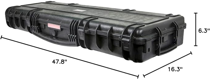 Monoprice Weatherproof Hard Case - 47 x 16 x 6 Inches, With Wheels and Customizable Foam, Shockproof, IP67, Ultraviolet And Impact Resistant Material, Black - Pure Outdoor Collection