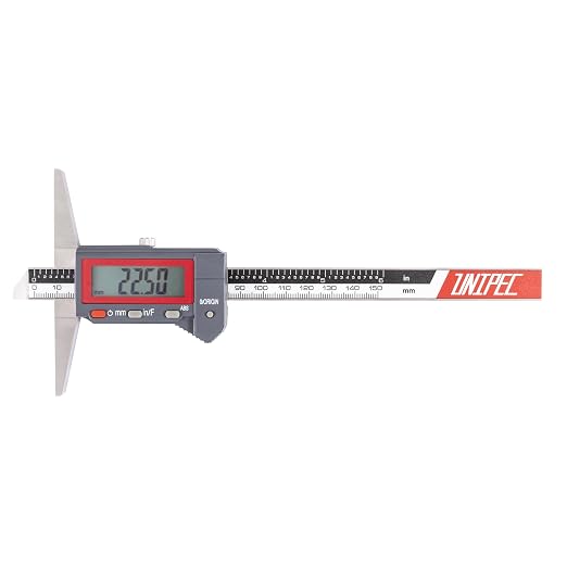Absolute Digital Depth Caliper 0-150mm / 0-6" | ±0.02mm Accuracy, 0.01mm/0.0005" Resolution, Locking Dial, Electronic Depth Gauge