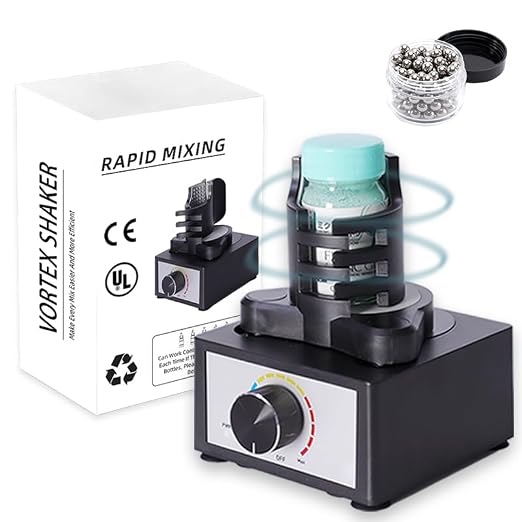 2400RPM Vortex Mixer Model Paint Shaker & 100PCS Balls Stainless Steel Cap.100ML for Hobby Acrylic Paints,Nail Polish,Pigment,Eyelash Glue Adhesives