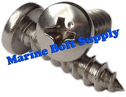 Type 316 Stainless Steel Phillips Pan Sheet Metal Screw Kit Marine Bolt Supply 6-111916