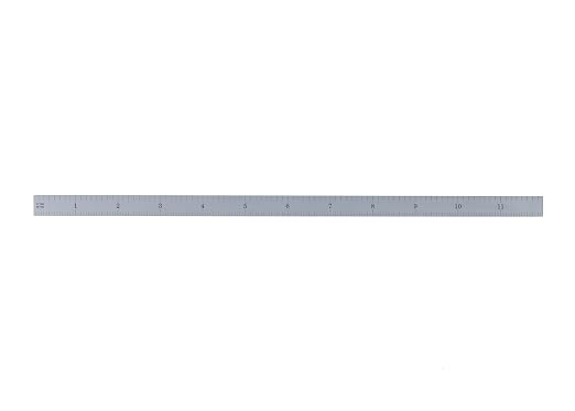 PEC Tools Steel Rule, 12 Inch, Flexible, 4R (1/8",1/16",1/32",1/64") Satin Chrome Finish, Made in USA