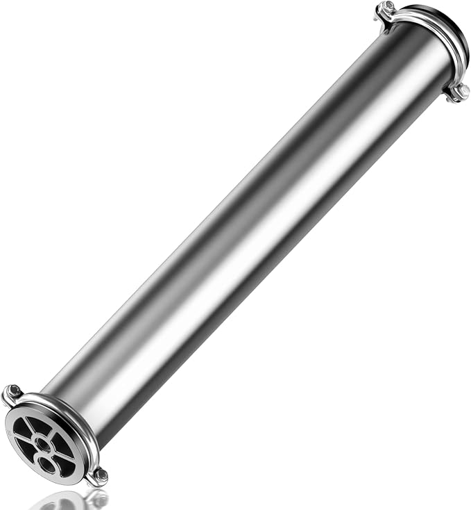 JTAPURE 4040 RO Membrane Housing, 4x40 304 Stainless Steel Commercial | 300 PSI stainless steel pressure vessel for commercial RO systems, whole house filtration, and spot-free car wash setups.