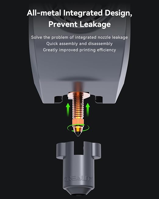 Creality Official K1C/K1 SE Phaetus Silicon Carbide Nozzle, 0.4mm Quick-Swap 3D Printer Nozzle Specially for Carbon Fiber, Wood, Glass Fiber Filament for Ender 3 V3, Ender 3 V3 Plus, K1, K1 Max