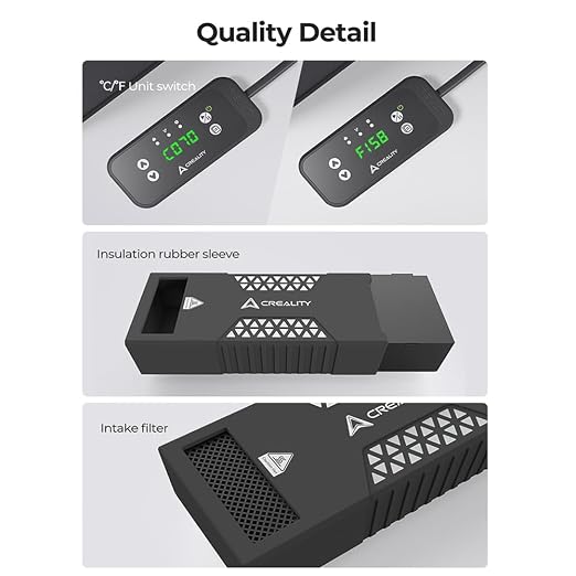 Creality 3D Printer Heater, PTC Chamber Heater 400W - 45-70°C, Filament Drying, Reduces Warping, Dual Safety Protection, Mini Heater Temp Control for LCD/DLP/FDM 3D Printers