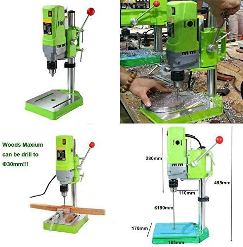 Bench Drill Stand 710W Mini Electric Bench Drilling Machine Drill Chuck 1-13mm, 6-Speed Mini Drill Press Machine with Cast Iron Base, 0-2800RPM, for DIY, Woodworking, Metal, Jewelry Making