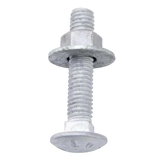 1/2" x 2-1/2" Carriage Bolts (25 PCS), Hot Dip Galvanized, Heavy Duty Round Head with Washers and Nuts