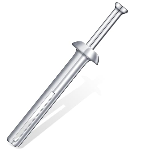 Dunzy 1 Pcs Drive Nail in Anchor Drive Expansion Cement Hammering Anchors Pin Rustproof Zinc Plated Concrete Nails Heavy Duty for Metal Brick Drywall Wood, Hammer Fasteners Kit(1/4" x 1-1/4")