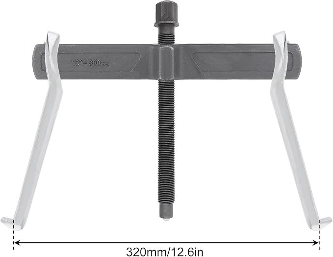 ChgImposs 12 Inch 2-Jaw Gear Puller, Adjustable Bearing Puller Gears, Reversible Removal Tool for External Internal Pulling, CR-V Two Claws Puller Tool for Removal of Pulleys Flywheels Bearings Gears