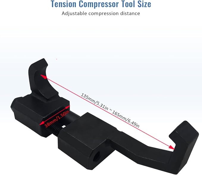 5460 Belt Tension Spring Compressor Tool Compatible with Buick Chevrolet Cadillac Kia Hyundai, etc., Serpentine Belt Tensioner Removal Tool for Replacing Engine Drive Belts, Tensioner Pulleys