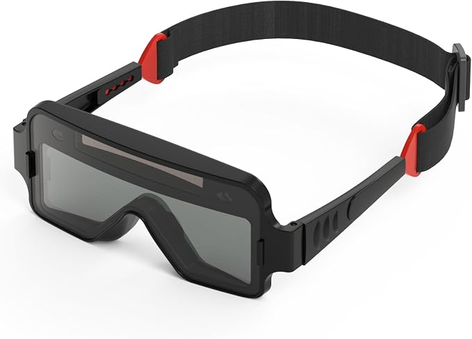 YESWELDER True Color Auto Darkening Welding Goggles, 2 Sensors Solar Powered Lightweight MIG/TIG/Stick Welder Glasses, for Permanent Jewelry Making & Tight Space Exhaust Repair