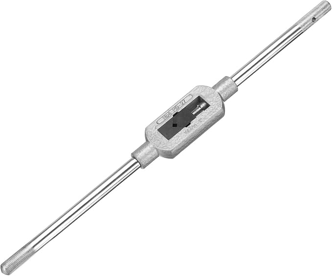 uxcell Adjustable Tap Wrench Handle, for Metric M9-M27 W7/16-1 Taps, Thread Tap Holder Reamer Hand Tapping Tool for Machinist Repair, Medium Carbon Steel Handle with Nickel Plated