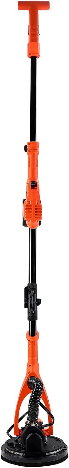 VEVOR Cordless Drywall Sander, 450W Electric Sander, Popcorn Ceiling Removal Tool with Vacuum Dust Collection, 7 Variable Speed 0-1600 RPM, LED Light, Foldable & Extendable Handle, 15 Sanding Discs