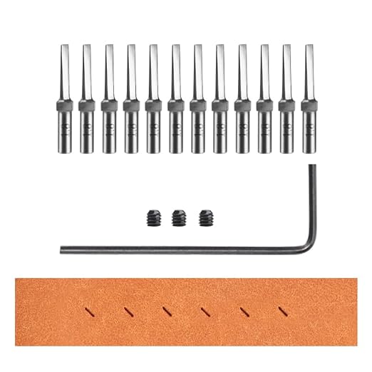 WUTA Removable Leather Hole Punch,Versatile Leather Stitching Punch,Leather Hole Punch Tool Set,Leather Stitch Punch for Leather Stitching Punch Craft DIY（12 x Hexagon Head 1.8mm）