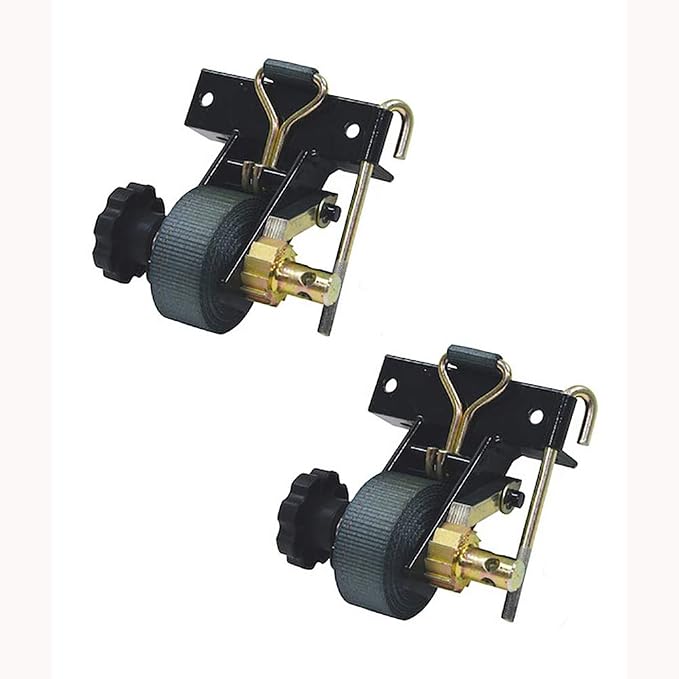 Buyers Products 5480005 Ratchet Tie Down for Square Tube Ladder Racks with Double J Hooks, Pack of 2, Trailer Cargo Control, Pickup Truck Contractor Rack, Pickup Truck Cargo Accessories, Black