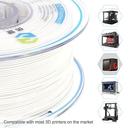 YOUSU White PVB Filament 1.75 mm for 3D Printer & 3D Pen 1 kg (2.2 lbs), Print As Easy as PLA Filament, can be Polished with Alcohol to get Smooth Surface.