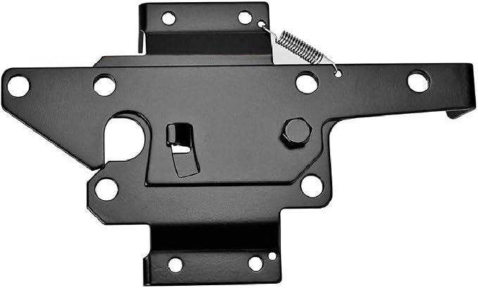 Self-Locking Gate Latch Heavy Duty Post Mount Automatic Gravity Lever Wood/PVC Fence Gate Lock with Fasteners Hardware,for Secure Pool |Yard | Garden, Steel,Black, 2pcs