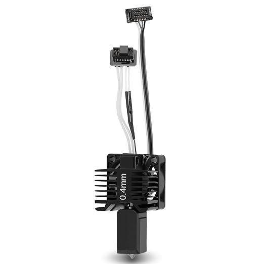 0.4mm Hardened Steel Hotend Kit Compatible with Bambu Lab P1P / P1S 3D Printers, 0.4 mm Nozzle, Complete Assembly with Cooling Fan, Ceramic Heater & Thermistor, Supports Up to 300°C
