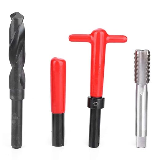 Thread Repair Tool Kit,10Pcs M18x1.5mm Stainless Steel Twisted Drill Tap Wrench Threaded Insert Tap Insertion Tool for Damaged Thread Repair