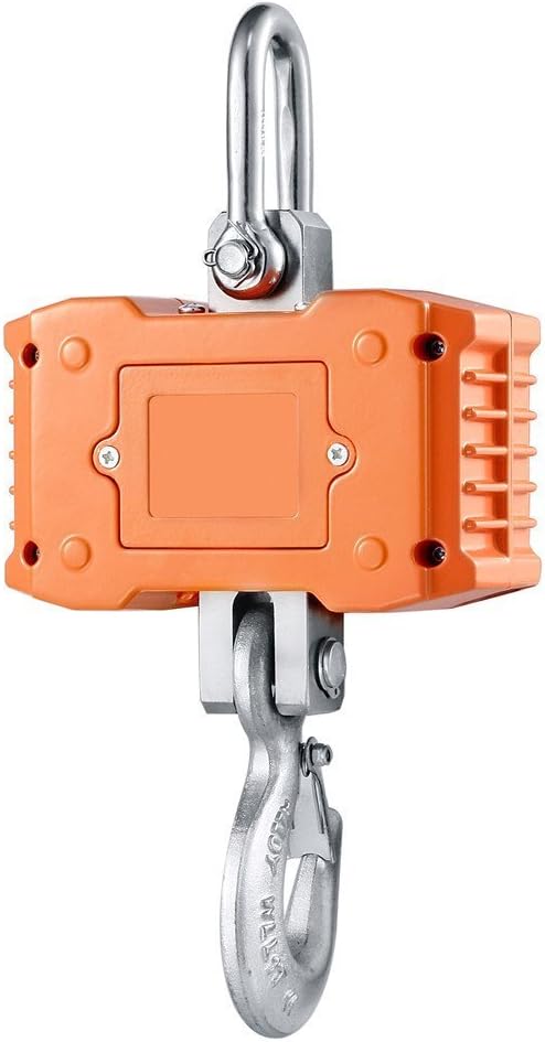 Klau 1000 kg 2000 lb Hanging Scale, Orange | Heavy Duty, Crane Scale, LCD Display, With Remote, For Home Farm