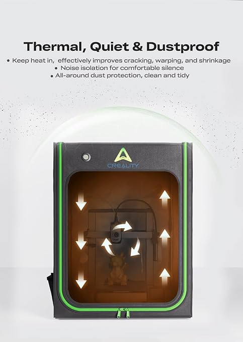 Creality 3D Printer Enclosure with Ventilation & LED Light 20.47"×23.62"×28.35" 3D Printer Cover Fireproof Constant Temperature Ender 3 Enclosure for Ender 3 V3 SE/Ender 3 V3/Ender 3 V4/Ender 3 Pro