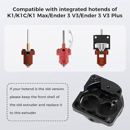Creality K1/K1 Max/K1C/K1 SE Extruder, Official Upgraded K1 Extrusion Kit Direct Drive Extruder Dual Gear Smooth Feeding High Speed Printing Extruder for K1 SE/Ender 3 V3 Plus 3D Printer
