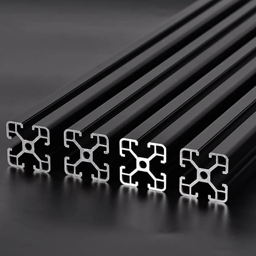 4PCS T Slot 4040 Aluminum Extrusion Profile 19.7'',European Standard Anodized Linear Rail for 3D Printer Parts and CNC DIY 500mm Black(19.7inch)