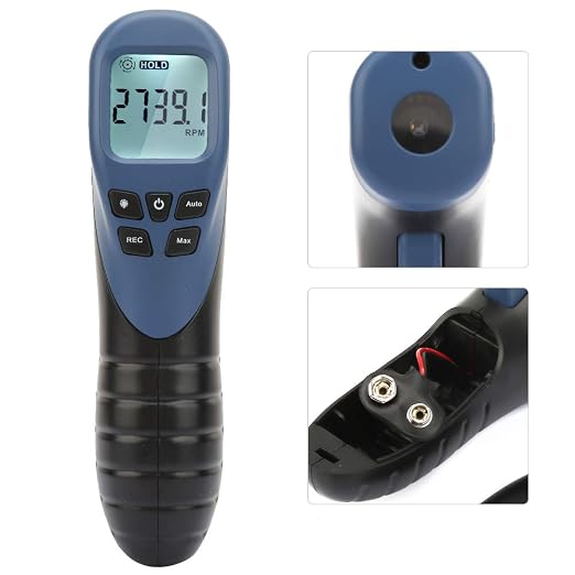 Noncontact Digital Tachometer Digital RPM Meter Handheld Digital Tachometer Noncontact Tachometer Speed Gauge Tester for Motors Electric Fans Paper Making