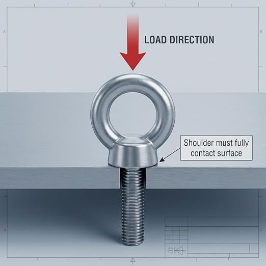 QWORK Stainless Steel Shoulder Eye Bolts 3/4"-10 x 4, 5 Pack – for Lifting, Rigging & Mounting Applications