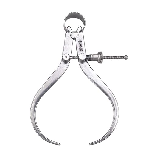 Starrett 79 Series "Yankee" Spring-Type Outside Calipers with Flat Legs and Quick-Spring Nut - Hardened Fulcrum Stud, Spring Joint Type, 4" Size and Capacity - 79B-4