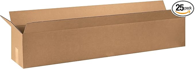 AVIDITI 48x6x6 Long Corrugated Boxes, Long, 48L x 6W x 6H, Pack of 25 | Shipping, Packaging, Moving, Storage Box for Home or Business, Strong Wholesale Bulk Boxes